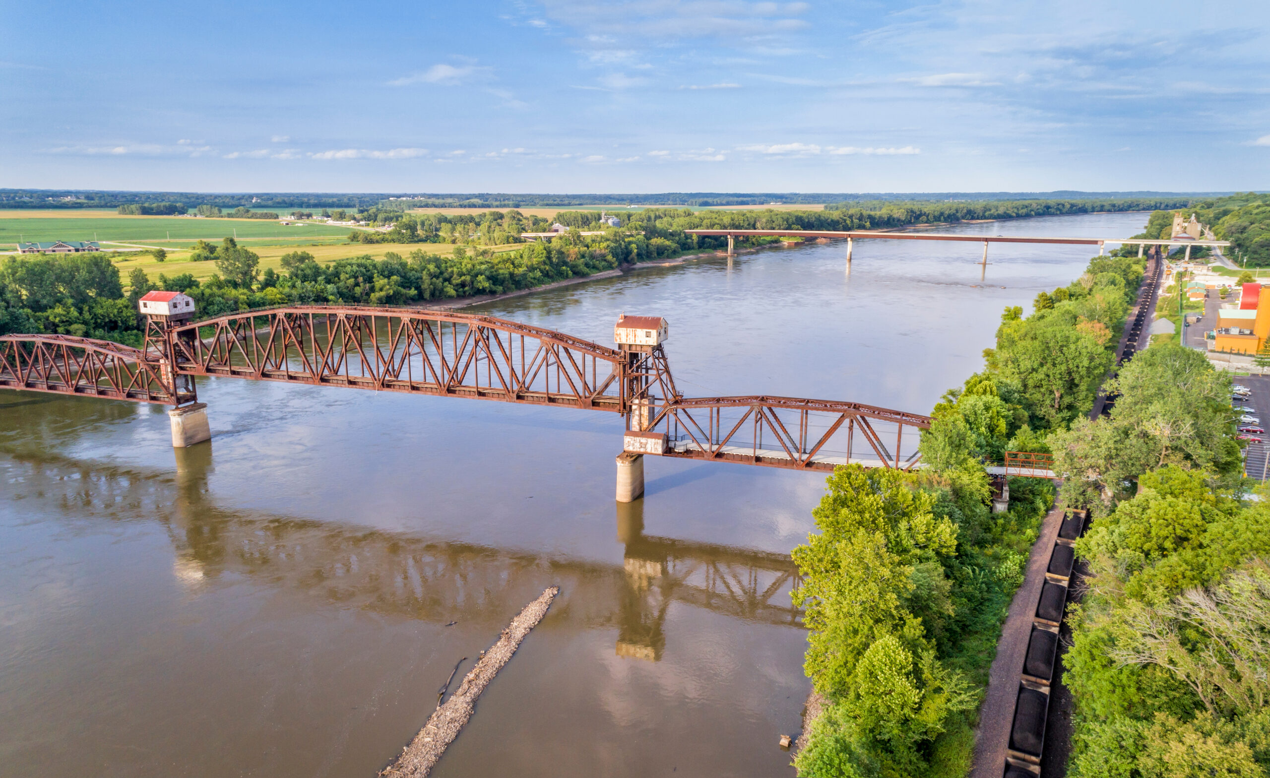 Railroad Katy Bridge Over Missouri River At Boonville